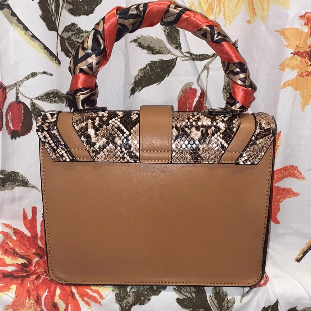 Snake print color block Aldo satchel bag